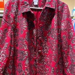 Never worn!  Chico’s red jacket